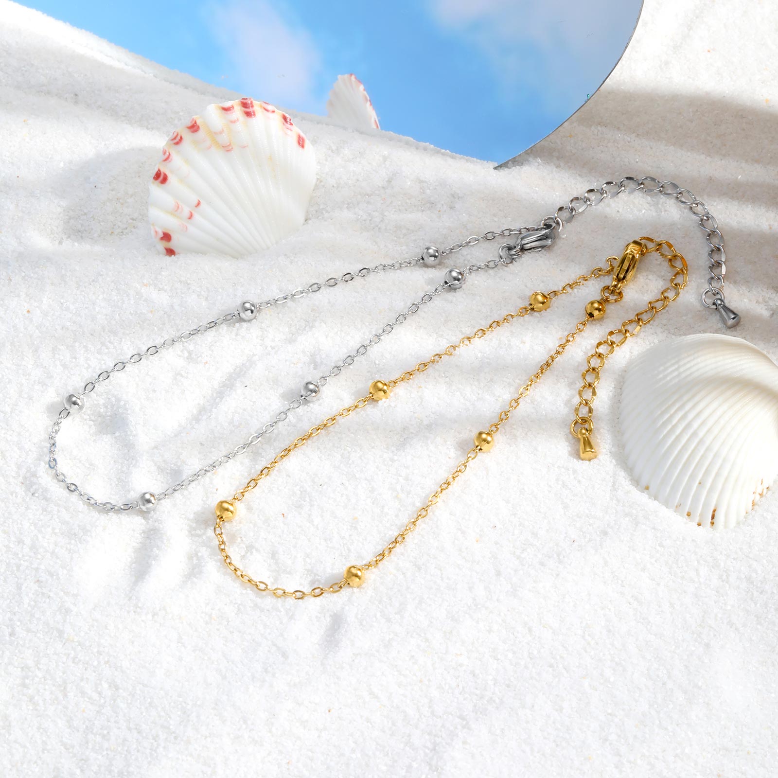 Stainless Steel Beaded Chain A - Jc Jewelry & Watches Photos review and price