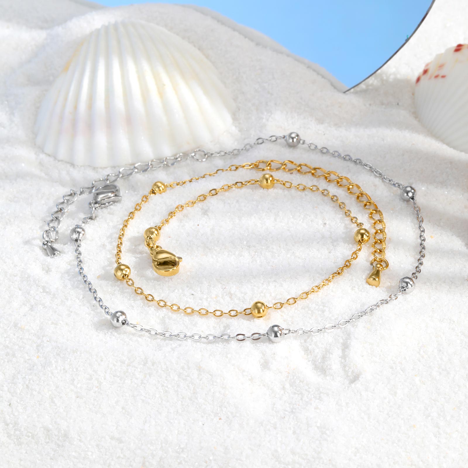 Stainless Steel Beaded Chain A - Jc Jewelry & Watches Photos review and price